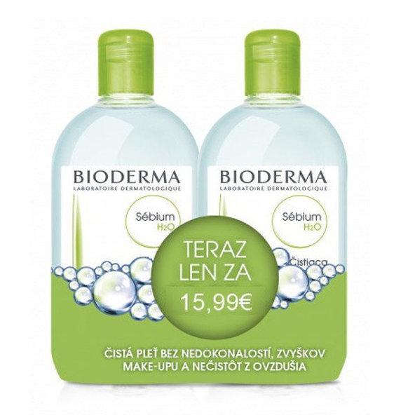 BIODERMA Sébium H2O micelární voda 250 + 250 ml