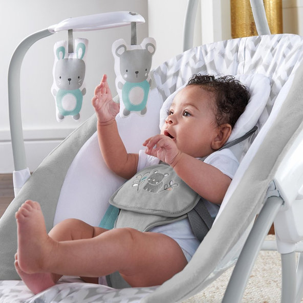 Ingenuity houpačka USB 2v1 s vibrací a melodií Raylan 0 m+ do 9 kg