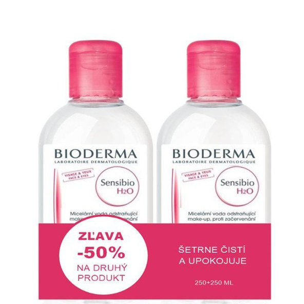 BIODERMA Sensibio H2O micelární voda 250 + 250 ml
