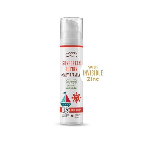 Wooden Spoon opalovací tělové mléko Baby & Family SPF 50 100 ml