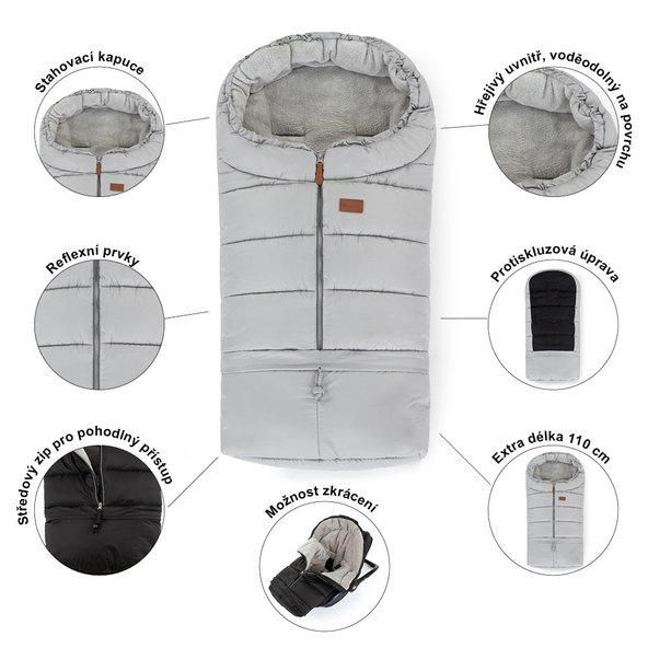 PETITE&MARS fusak nastavitelný 3v1 Jibot Charcoal Grey