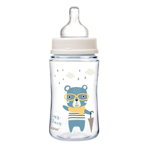 Canpol Babies Bonjour Paris široká kojenecká láhev modrá 240 ml