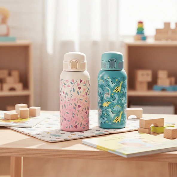 PETITE&MARS nerezová termo láhev Dino Park 500 ml 36m+