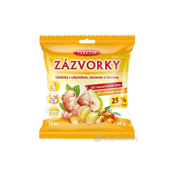 Terezia Zázvorky želatinky s rakytníkem, zázvorem a vitamíny 10 kusů