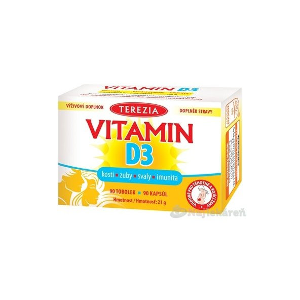 Terezia Vitamín D3 1000 IU 90 kapslí