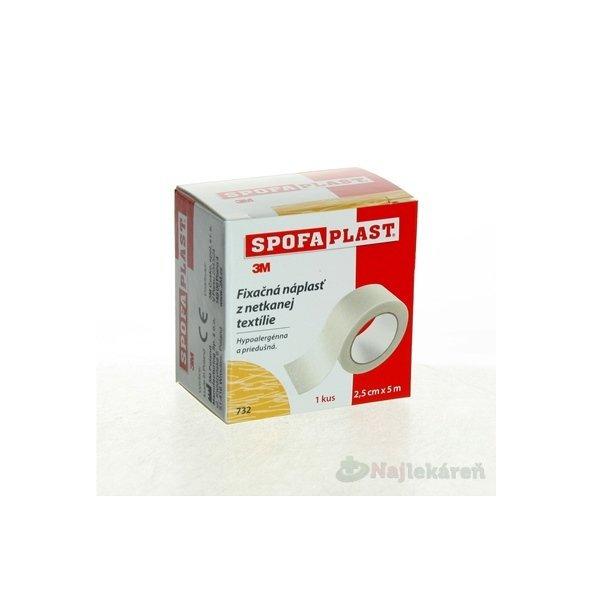 3M Spofaplast 732 náplast fixační netkané textilie 2,5 cm x 5 m