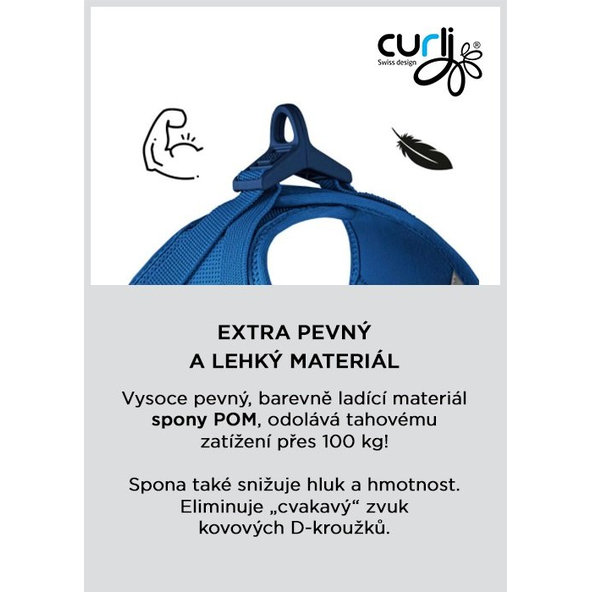 Curli postroj pro psy se sponou Air-Mesh Red XS 3-5 kg