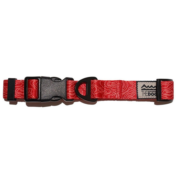Explorer Dog obojek Vrstevnice červená L 41–66×2,5 cm