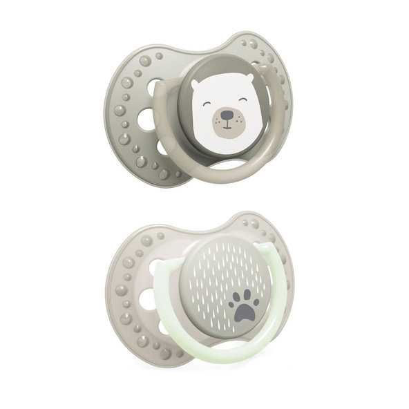 LOVI Silikonový dynamický dudlík Buddy Bear 6-18 m 2 ks