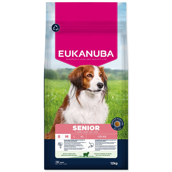 Eukanuba krmivo pro psy Senior Small a Medium jehněčí 12 kg