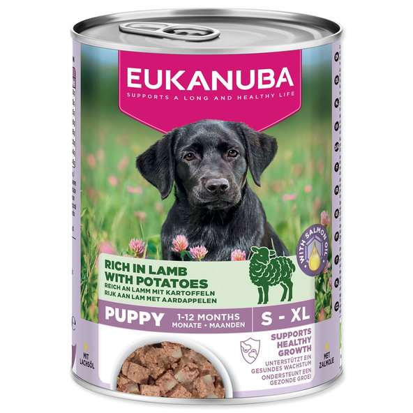 EUKANUBA Puppy konzerva pro psy jehněčí maso a brambory 400 g