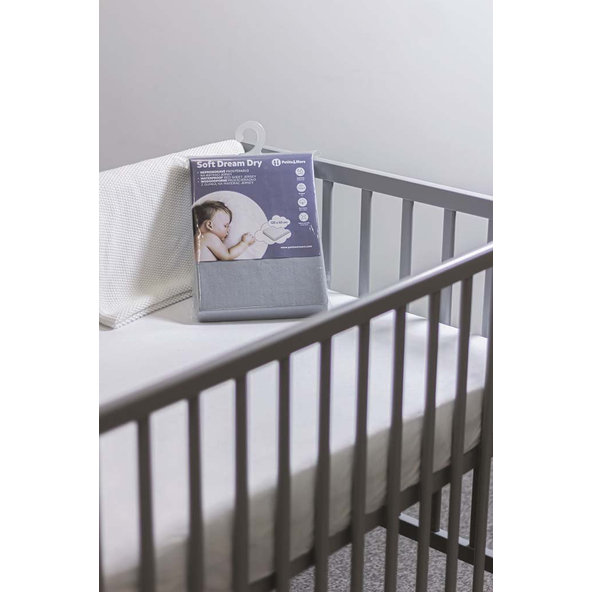 PETITE&MARS nepremokavá plachta Soft Dream Dry 120 × 60 White
