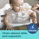 Canpol Babies bryndák silikonový s kapsou Bonjour Paris růžový