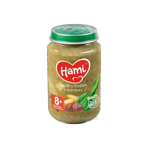 Hami příkrm Špenát s hovězím a bramborami 8 m+ 200 g