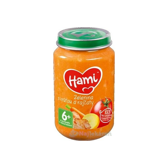 Hami příkrm Zelenina s krůtou a rajčaty 6 m+ 200 g