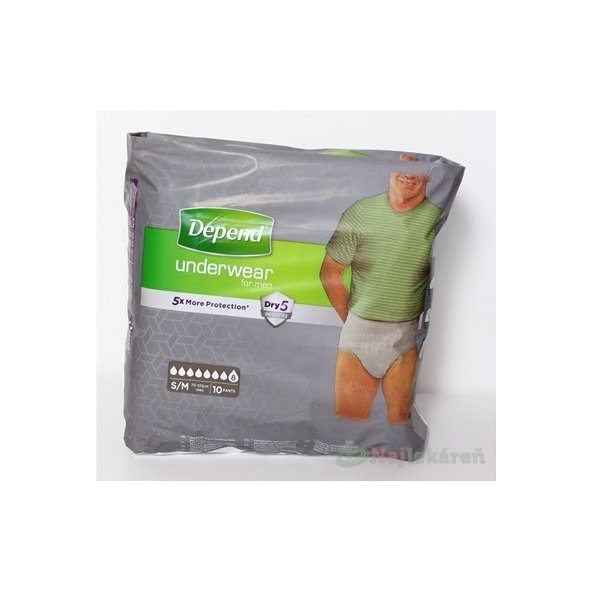DEPEND Super Inkontinenční kalhotky S/M pánské 10 ks