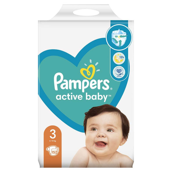 Pampers Active Baby jednorázové pleny 6–10 kg vel. 3 152 ks