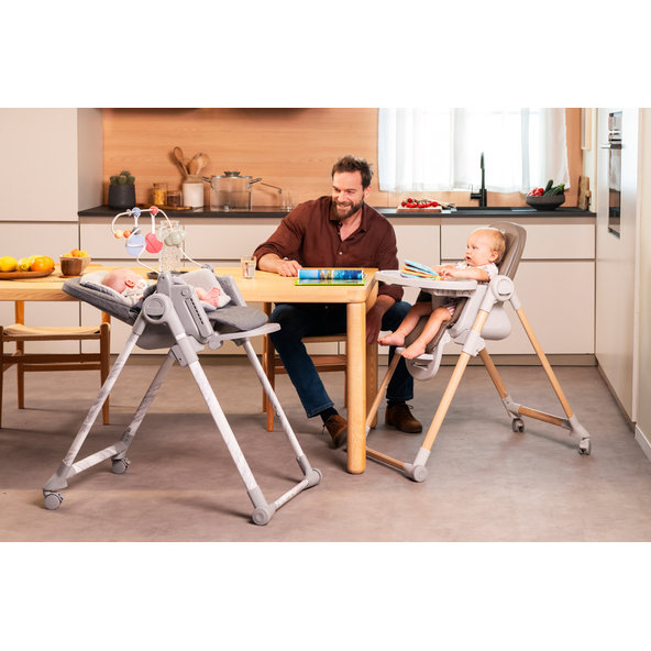 Chicco jídelní židle Polly Armonia Scandinavian + hrazdička Rainbow
