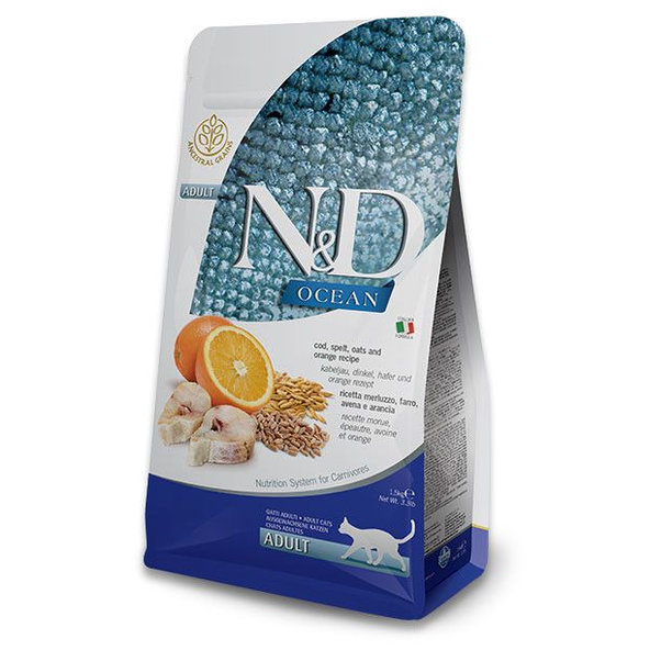 Farmina N&D Cat Ocean AG adult treska špalda oves pomeranč 1,5 kg