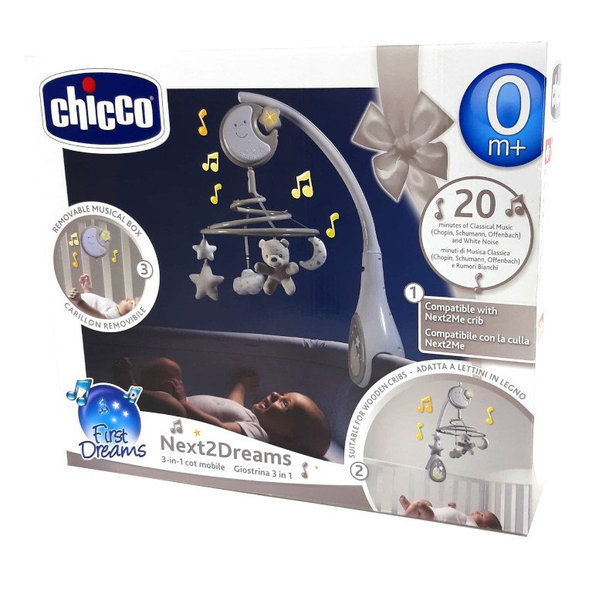 Chicco kolotoč nad postýlku Next2Dreams 3v1 neutral 0 m+
