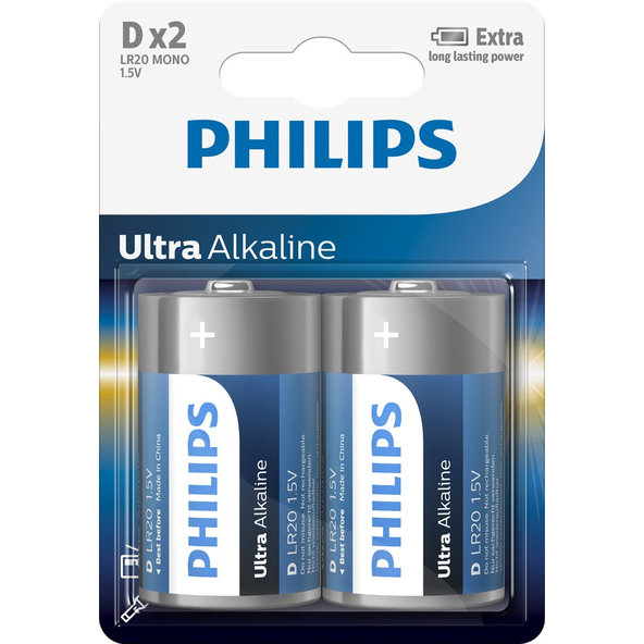 PHILIPS LR20E2B/10 baterie 2 ks