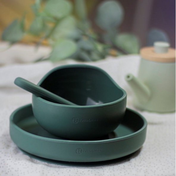 PETITE&MARS jídelní set TAKE&MATCH Misty Green 6 m+ 3 ks