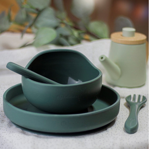 PETITE&MARS jídelní set TAKE&MATCH Misty Green 6 m+ 3 ks