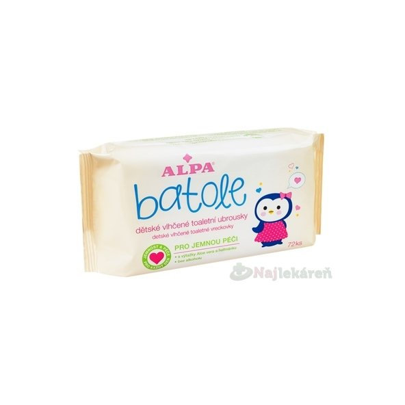 Batole detské vlhčené utěrky 72 ks