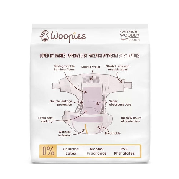 Wooden Spoon Woopies dětské EKO plenky Mini 3–8 kg 36 ks