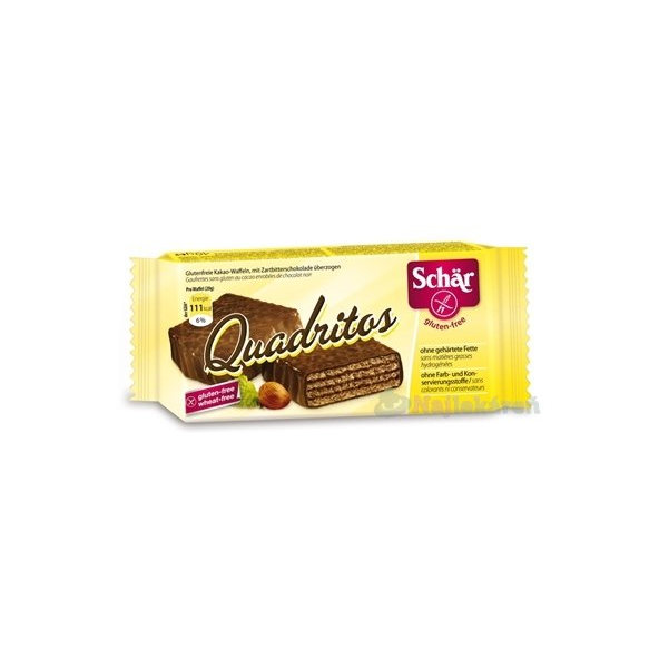 Schär Quadritos kakaové oplatky v hořké čokoládě 40 g