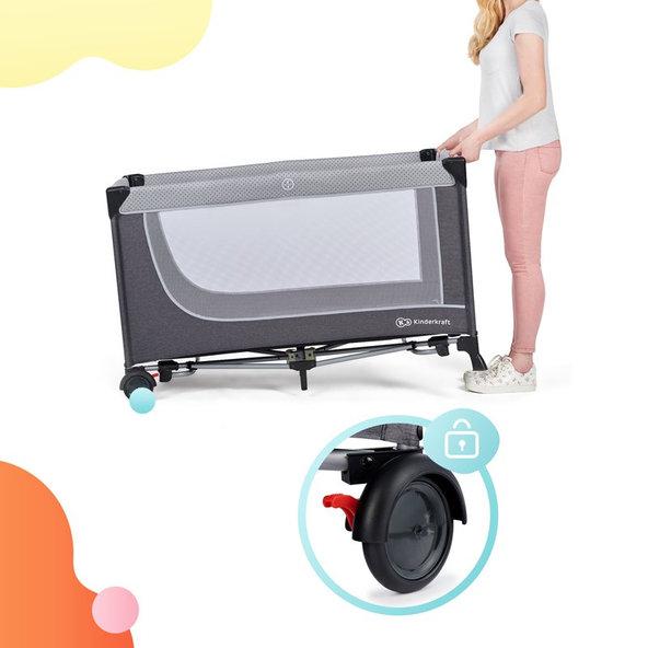 Kinderkraft cestovná postieľka Leody Grey