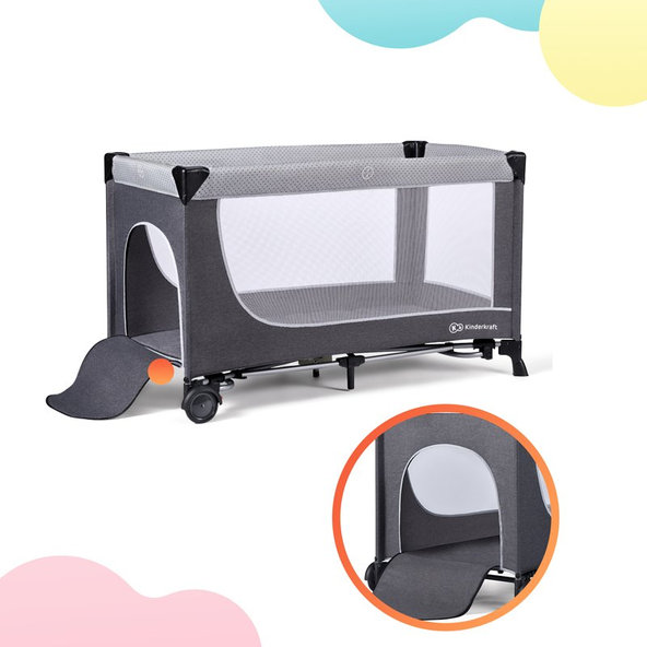 Kinderkraft cestovná postieľka Leody Grey