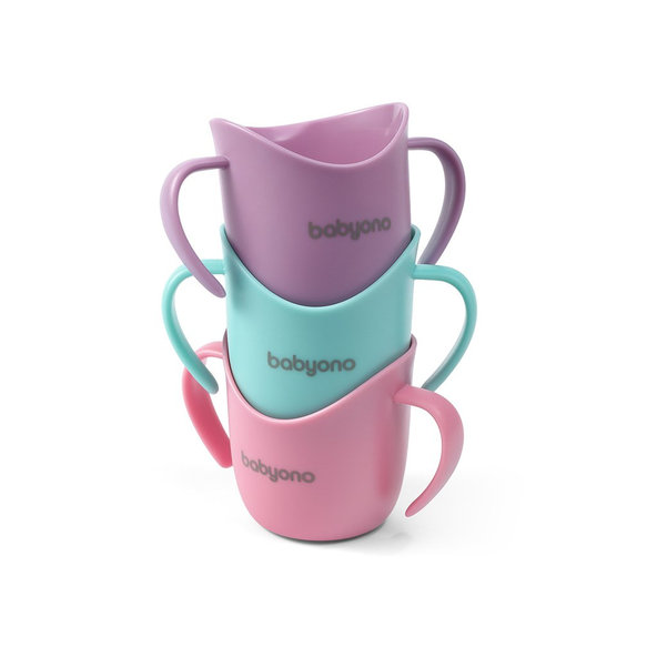 Babyono ergonomický hrneček s oušky 120 ml růžový 6 m+