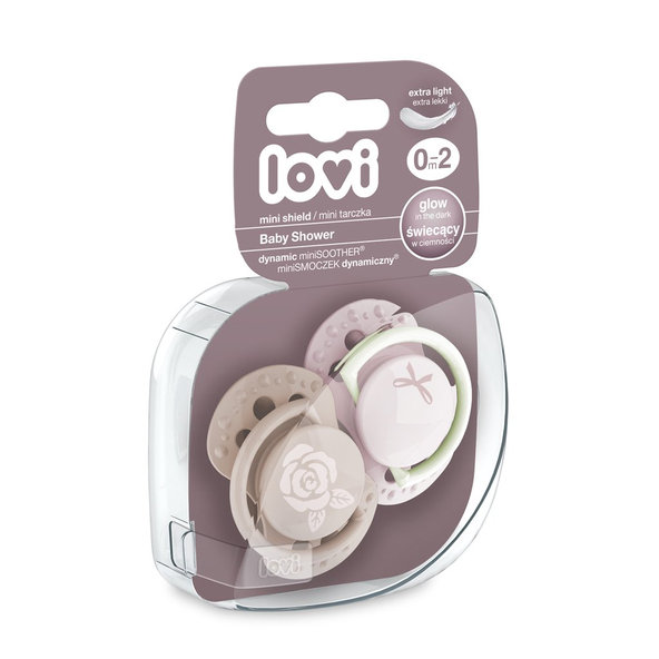 LOVI Baby Shower Dudlík MINI dívčí 0–2 m 2 ks