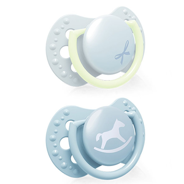 LOVI Baby Shower Dudlík MINI chlapecký 0–2 m 2 ks