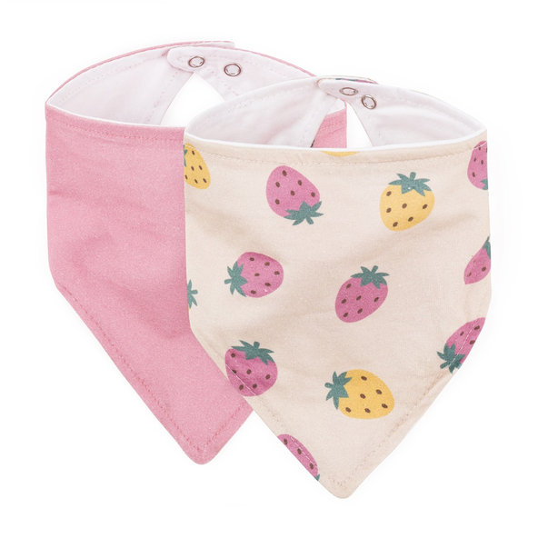 Petite&Mars bryndák Luke Beige Strawberries Dusty Rose 3 m+ 2 ks