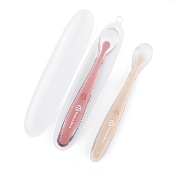 PETITE&MARS lžičky s pouzdrem Take&Match Sand Rose 6m+ 2 ks