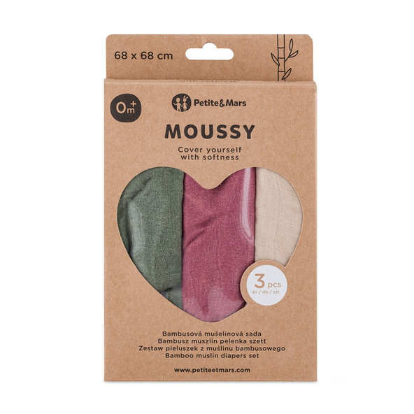 PETITE & MARS Sada plen Moussy Botanic Tones 68 × 68 cm 3 ks