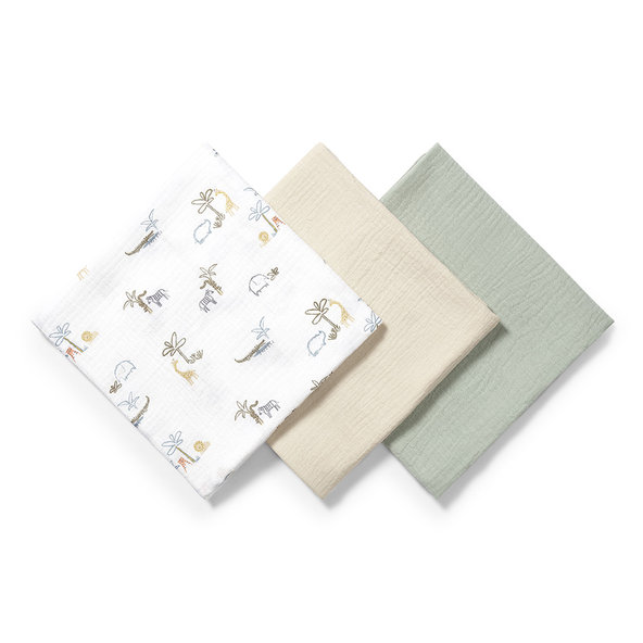 Babyono Super Soft mušelínové pleny 70×70 cm zelená 3 ks