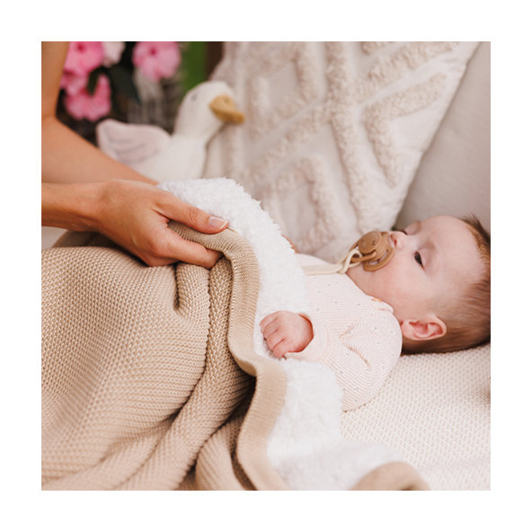 Babyono deka s fleecovou podšívkou 75×100 cm béžová