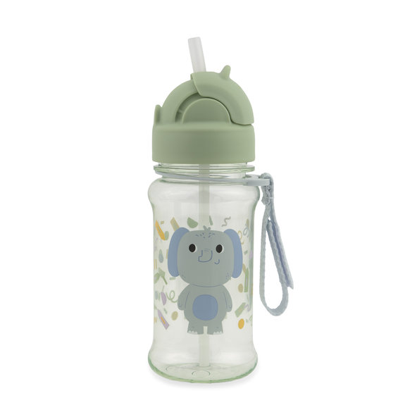 Skip Hop Besties Squad láhev se slámkou Slon 12 m+ 355 ml