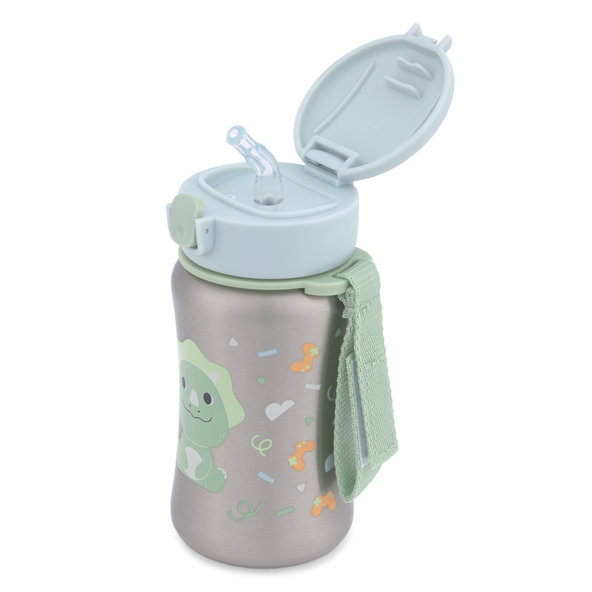 SKIP HOP Besties Squad Dino láhev s brčkem 12 m+ 350 ml