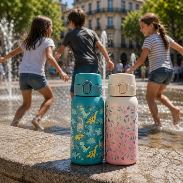 PETITE&MARS nerezová termo láhev Dino Park 500 ml 36m+