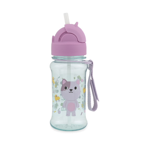 Skip Hop Besties Squad láhev se slámkou Kočička 12 m+ 355 ml