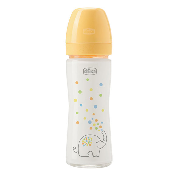 Chicco skleněná láhev Perfect Easy 240 ml silikon 0 m+