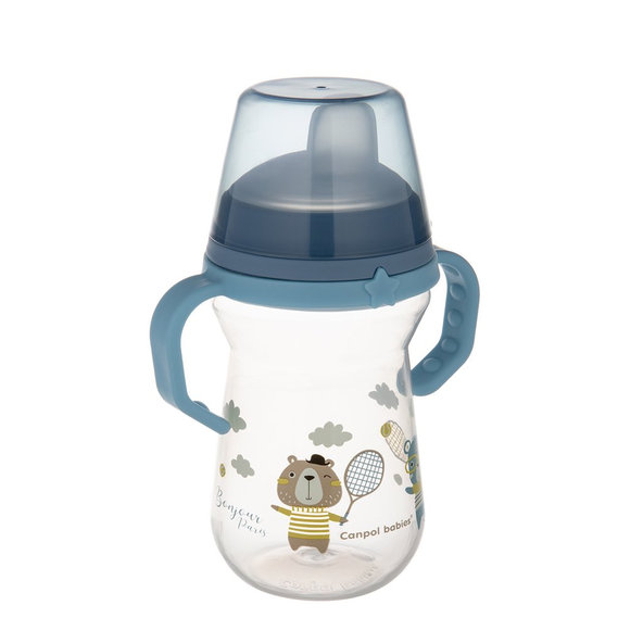 Canpol Babies FirstCup hrneček Bonjour Paris 6 m+ modrý 250 ml