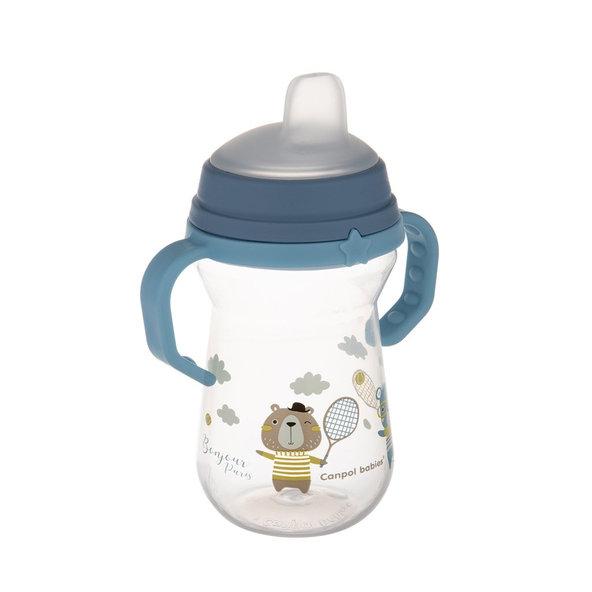 Canpol Babies FirstCup hrneček Bonjour Paris 6 m+ modrý 250 ml