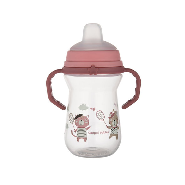 Canpol Babies FirstCup hrneček Bonjour Paris 6 m+ růžový 250 ml