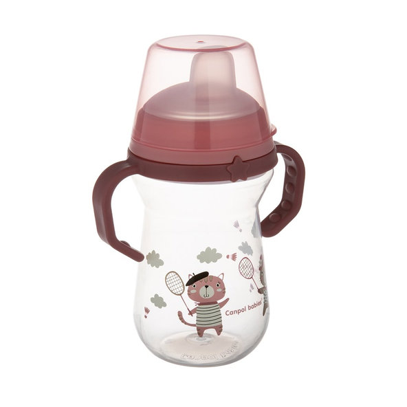 Canpol Babies FirstCup hrneček Bonjour Paris 6 m+ růžový 250 ml