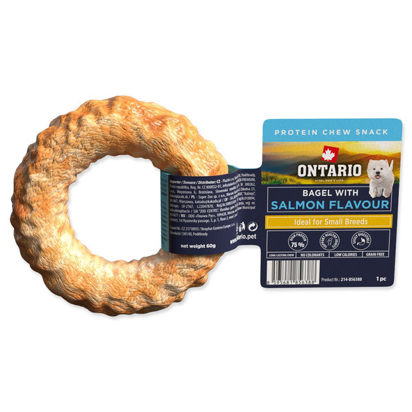 Ontario Protein Žvýkací bagel pro psy příchuť losos 8,9 cm